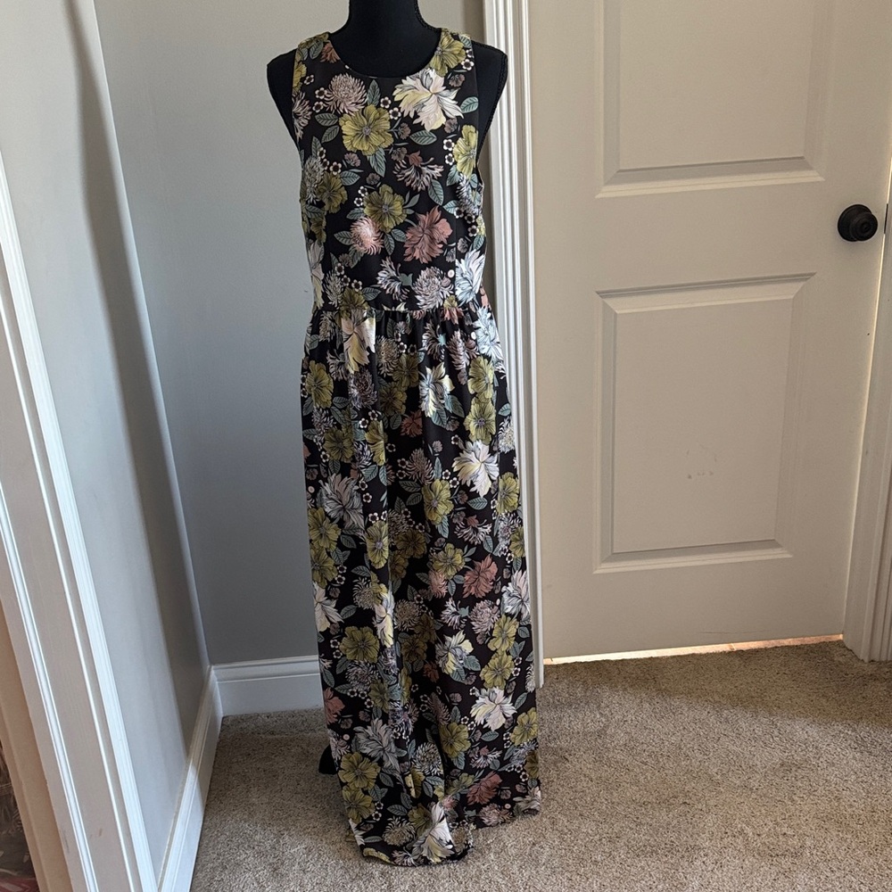 LOFT Floral Maxi Dress - Brown, Yellow, Pink